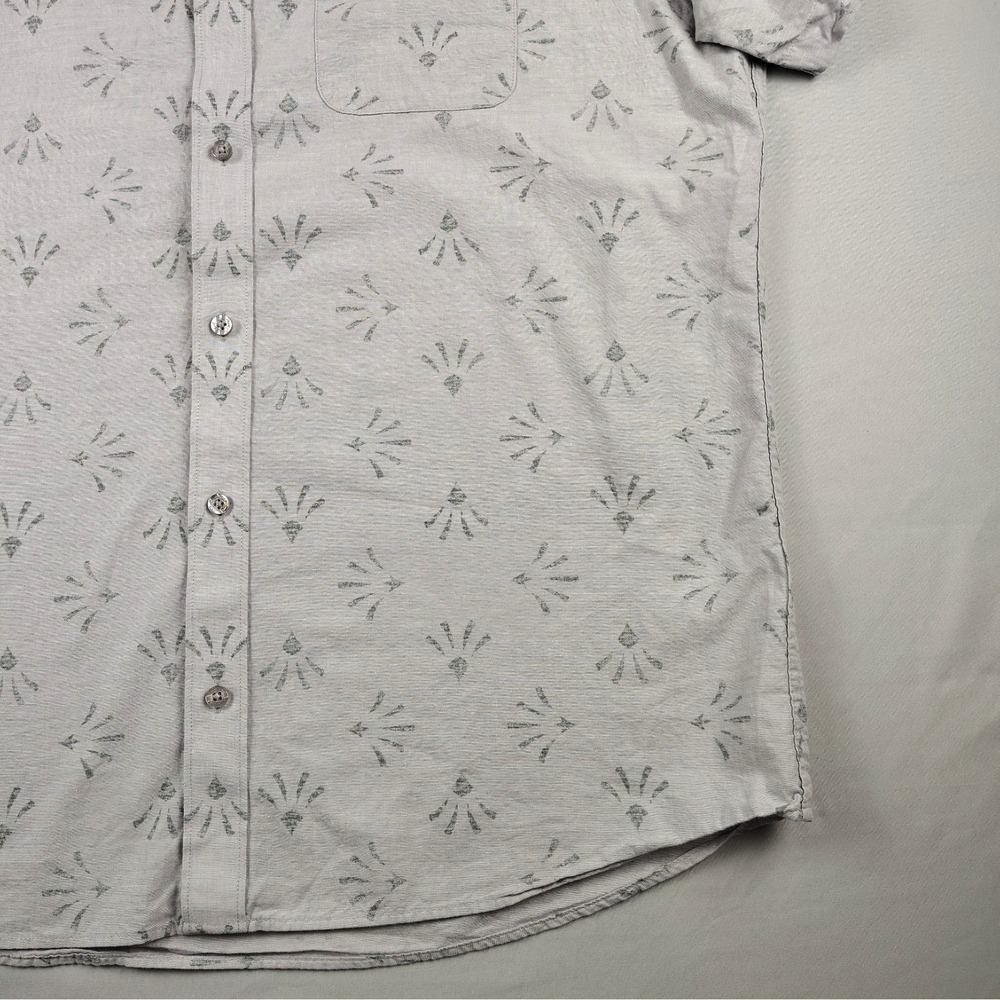 Travis Matthew Button Down Shirt Mens XL Short Sleeve Gray Collared Patterned - Picture 7 of 16